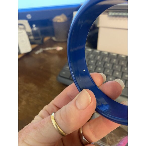 Vintage Plastic Bangle Bracelets Set Of 3 Pink Beige Blue 80/90's Style Retro - Picture 7 of 7